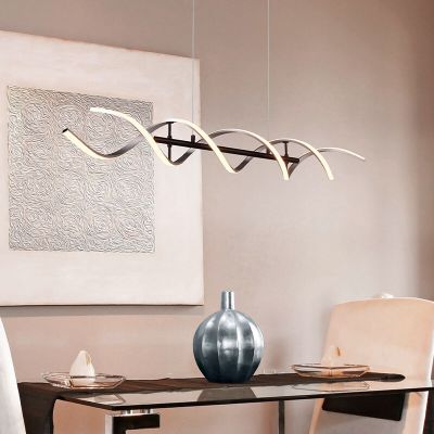 Chromowana lampa wisząca design, Sylvian, 45W, regulowana ciepła do zimnej bieli LED, ściemniana w 3 krokach