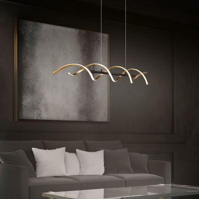 Mosiądz lampa wisząca nad stół do jadalni design, Sylvian, 45W, regulowana ciepła do zimnej bieli LED, ściemniana w 3 krokach