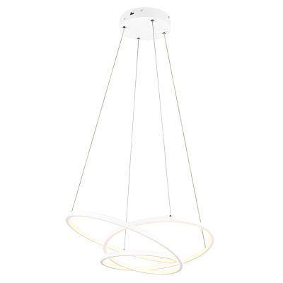 Biała lampa wisząca design, Teodore, 34W, white switch LED, ściemniana w 3 krokach
