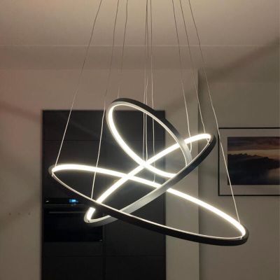 Antracytowa lampa wisząca nowoczesna, Harold, 80W, RGBW LED, z pilot