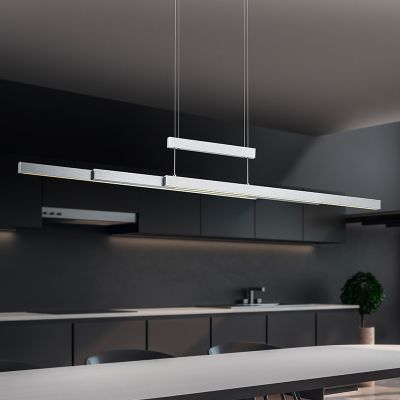 Niklowa lampa wisząca nad stół do jadalni nowoczesna, Jessey, 42W, regulowana ciepła do zimnej bieli LED, z dotykowy ściemniacz