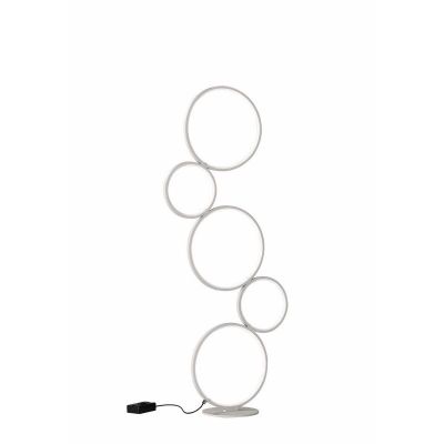 Biała lampa stojąca nowoczesna, Robon, 36W, 3000K LED, z przełącznik