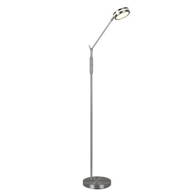 Niklowa lampa do czytania stojąca nowoczesna, Marjon, 6W, regulowana ciepła do zimnej bieli LED, z dotykowy ściemniacz