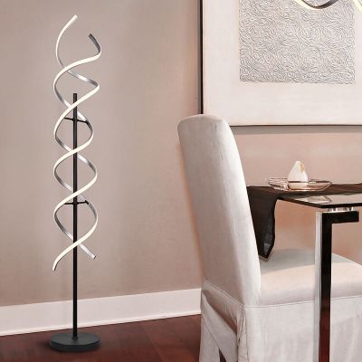 Chromowana lampa stojąca design, Sylvian, 32W, regulowana ciepła do zimnej bieli LED, z dotykowy ściemniacz