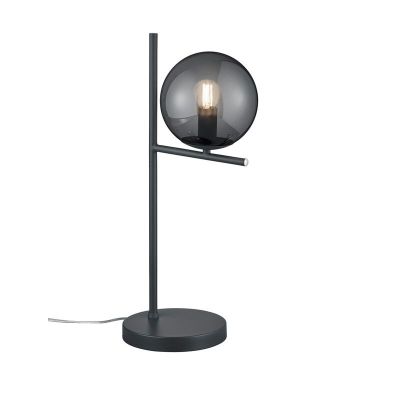 Antracytowa lampa stołowa nowoczesna, Silkis, z przełącznik