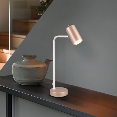 Brązowa lampa stołowa nowoczesna, Kaso, z przełącznik