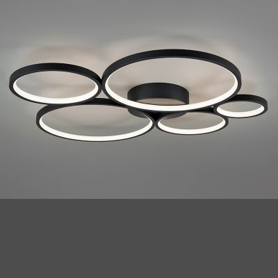 Czarny plafon sufitowy nowoczesny, Robon, 49W, 3000K LED