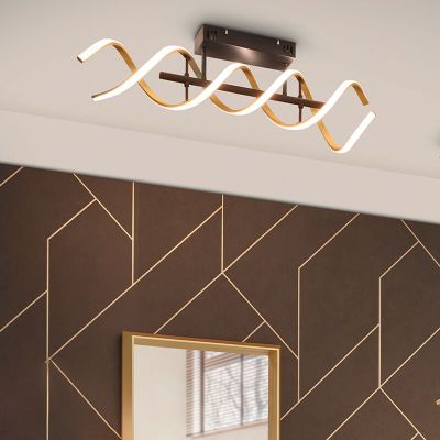 Mosiądz lampa sufitowa design, Sylvian, 41W, regulowana ciepła do zimnej bieli LED, ściemniana w 3 krokach