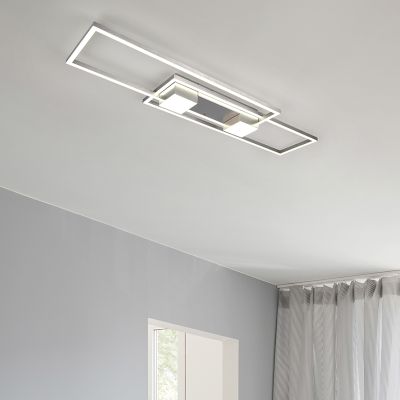 Niklowy plafon sufitowy design, Sohaib, 37W, regulowana ciepła do zimnej bieli LED, ściemniana w 3 krokach