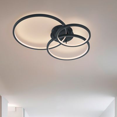 Antracytowy plafon sufitowy nowoczesny, Harold, 36W, RGBW LED, z pilot