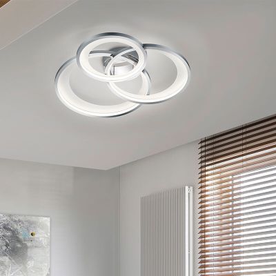 Chromowany plafon sufitowy nowoczesny, Kendi, 36W, 3000K LED