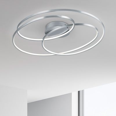 Niklowy plafon sufitowy nowoczesny, Sabra, 38W, 3000K LED