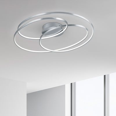 Niklowy plafon sufitowy nowoczesny, Sabra, 50W, 3000K LED