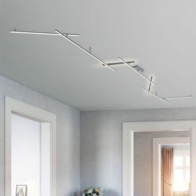 Niklowy plafon sufitowy nowoczesny, Kandla, 20W, 3000K LED
