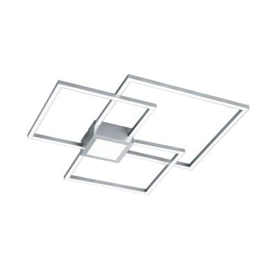 Niklowy plafon sufitowy nowoczesny, Kimoni, 38W, 3000K LED