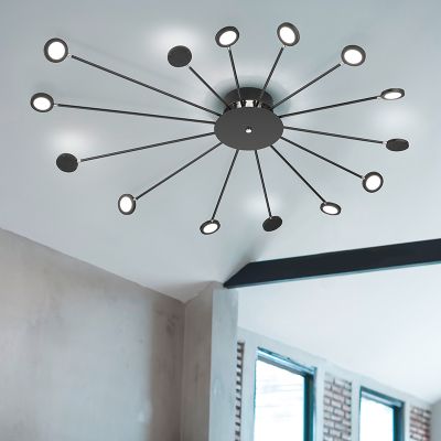 Czarny plafon sufitowy nowoczesny, Florian, 2,6W, 3000K LED