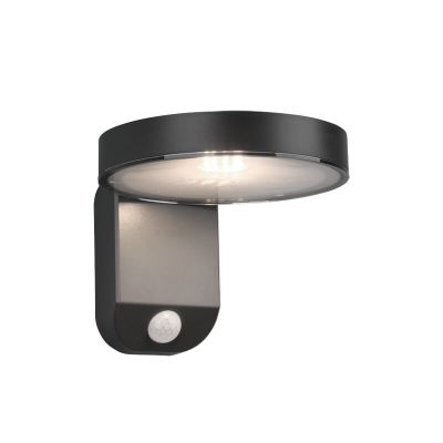 Antracytowy kinkiet zewnętrzny z czujnikiem ruchu nowoczesny, Sunny, 4,5W, 3000K LED, IP44
