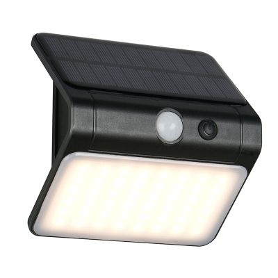 Czarny kinkiet solarny zewnętrzny plastikowy, Mijs, 2,5W, 4000K LED, IP44