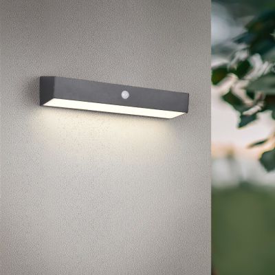 Czarny kinkiet solarny zewnętrzny nowoczesny, Ravindra, 6W, 4000K LED, IP44