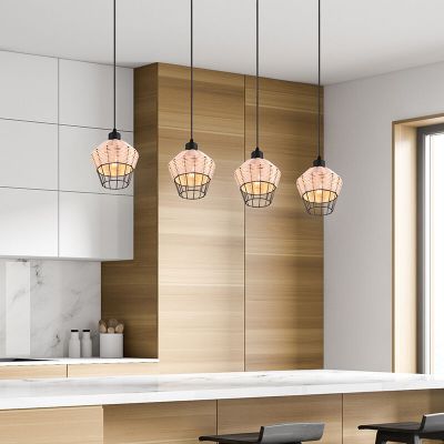 Rattanowa lampa wisząca brązowa, Mirne