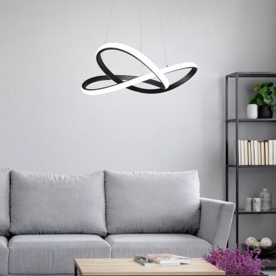 Czarna lampa wisząca nowoczesna, Aby, 27W, 3000K LED