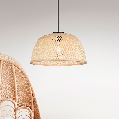 Rattanowa lampa wisząca brązowa, Laut