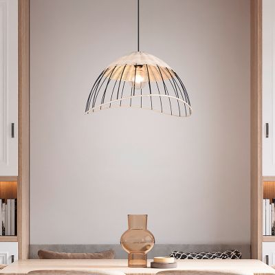 Rattanowa lampa wisząca brązowa, Rauf