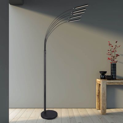 Czarna lampa stojąca nowoczesna, Ekram, 3,5W, 3000K LED, z przełącznik