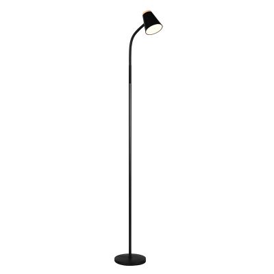 Czarna lampa stojąca nowoczesna, Rahul, 4,5W, 3000K LED, z przełącznik