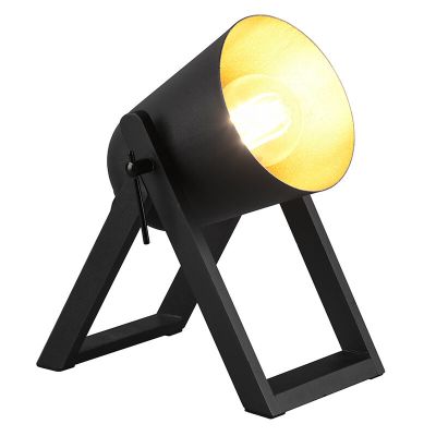 Czarna lampa stołowa nowoczesna, Sacha, z przełącznik
