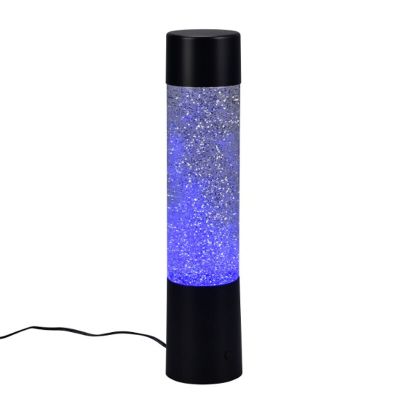 Czarna lampa stołowa nowoczesna, Umar, 1W, RGB LED, z przełącznik