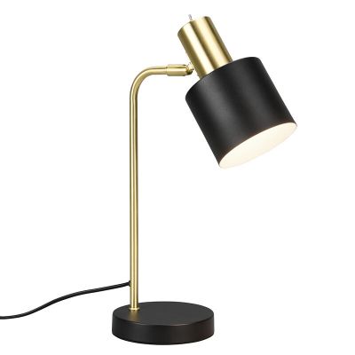 Czarna lampa stołowa metalowa, Zoja, z przełącznik