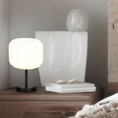 Biała lampa stołowa nowoczesna, Metehan, z przełącznik