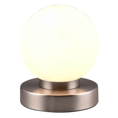 Niklowa lampa stołowa metalowa, Serdal, z przełącznik