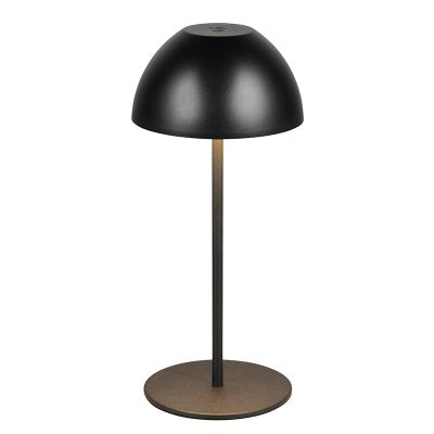 Czarna lampa stołowa akumulatorowa plastikowa, Mikhail, 2W, 3000K LED, IP44, z dotykowy ściemniacz