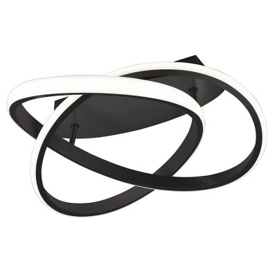 Czarny plafon sufitowy nowoczesny, Sanura, 18W, 3000K LED