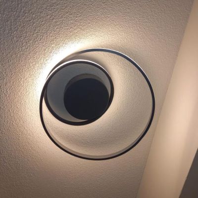 Ciemnoszary plafon sufitowy nowoczesny, Sassandra, 22W, 3000K LED, ściemniana w 3 krokach