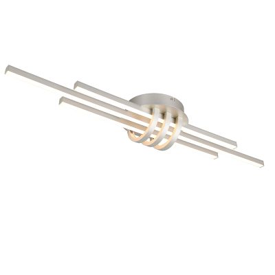 Niklowy plafon sufitowy nowoczesny, Saloua, 20W, 3000K LED, ściemniana w 3 krokach