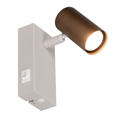 Brązowy kinkiet nowoczesny, Suradj, z przełącznik