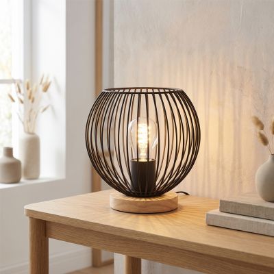 Industrialna lampa stołowa czarna, Wiro, z przełącznik
