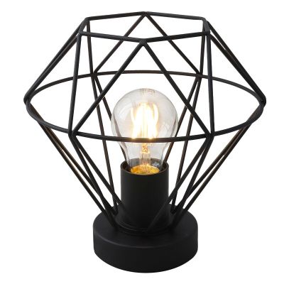 Industrialna lampa stołowa czarna, Jochem, z przełącznik