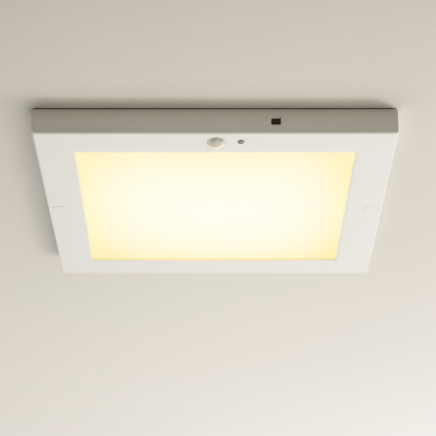 Plastikowa lampa sufitowa z czujnikiem biała, Luan, 20W, 3000K LED
