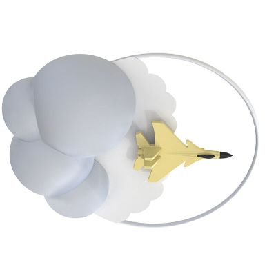 Metalowa lampa sufitowa dla dzieci biała, Jet, 37W, 3000K LED, ściemniana w 3 krokach