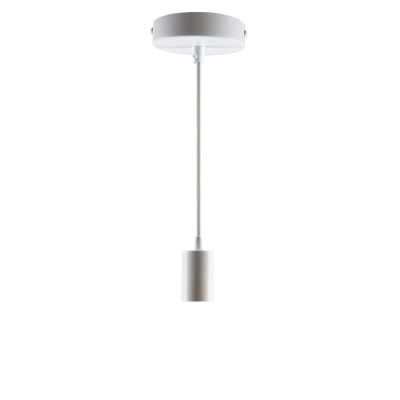 Aluminiowa lampa wisząca bez abażur biała, Rika