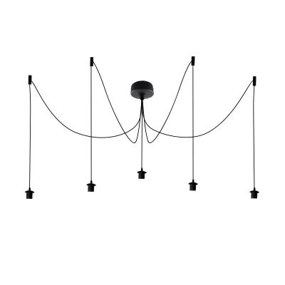 Aluminiowa lampa wisząca bez abażur czarna, Rika
