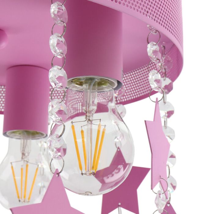 Metalowa lampa sufitowa dla dzieci różowa, Doenja