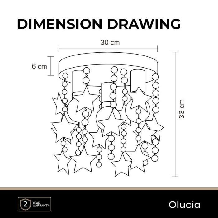 Metalowa lampa sufitowa dla dzieci różowa, Doenja