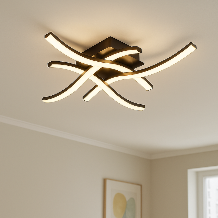 Nowoczesna lampa sufitowa czarna, Julian, 16W, 2700K LED, ściemniana w 3 krokach