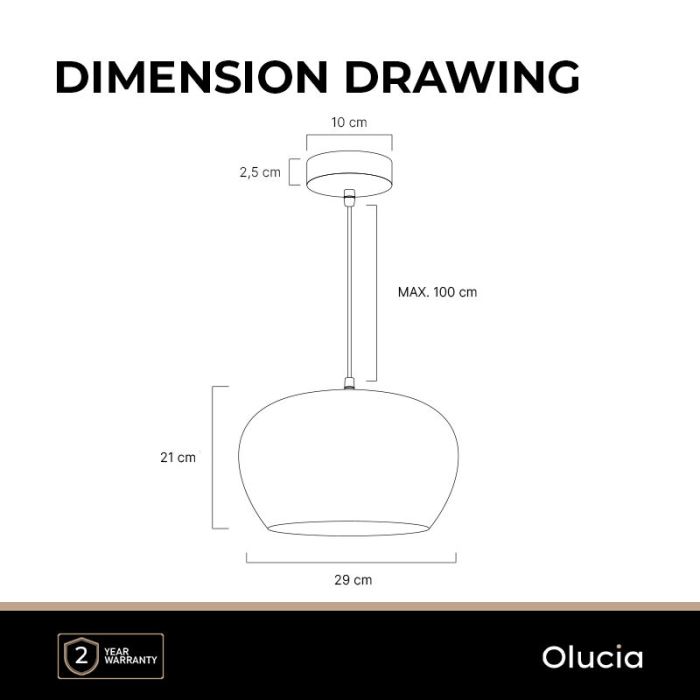Design lampa wisząca nad stół do jadalni szara, Vidro