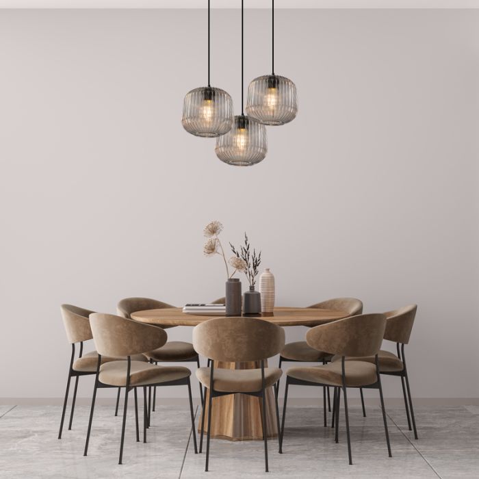 Retro lampa wisząca szara, Charlois